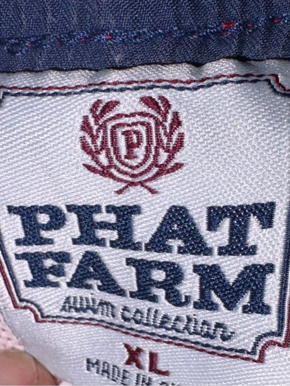 Phat Farm Red White Striped Swim Trunks Men’s XL Y2K Cargo Board Shorts